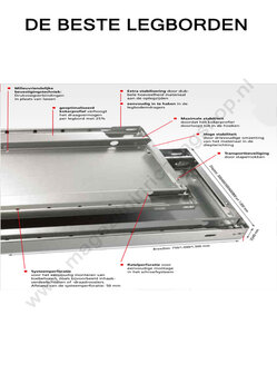 17250-B-MULTIplus150 legbord - ca. 1000x500mm/sendzimir verzinkt/150kg