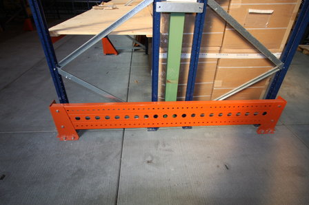 Aanrijdbeveiliging magazijnstellingen/kopse kant bescherming/2200 mm/voor dubbelzijdige stelling/RAL 1021 geel of RAL 2004 oranje