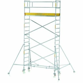 Rolsteiger met stabilisatoren type MultiTower 1T - platformmaat 0,60x2,50 m/platformhoogte 2,50 m /werkhoogte 4,50 m/steigerhoogte 3,50 m