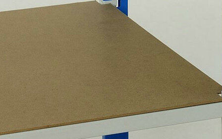 Hardboard legbordstelling Fliplus - afmetingen 1010x300 mm/voor bovenzijde buislegborden/dikte 3 mm/naturel/voor een betere afwerking