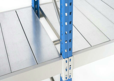 Metalen legbord grootvakstelling Epsivol - afmetingen 1000x600 mm (bxd)/voor Z of neusliggers/dikte legbord 0,5 mm/draagvermogen 360 kg/gegalvaniseerd