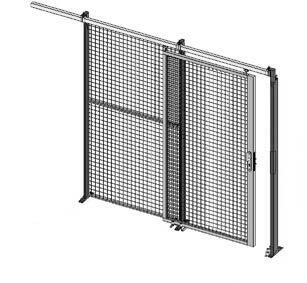 Enkele schuifdeur gaaspaneel/hoogte 2200 mm/breedte 2400 mm/maaswijdte 50x50x3,5 mm/leverbaar in diverse RAL kleuren