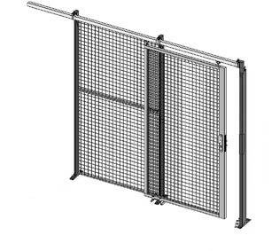 Enkele schuifdeur gaaspaneel/hoogte 2400 mm/breedte 2400 mm/maaswijdte 50x50x3,5 mm/leverbaar in diverse RAL kleuren