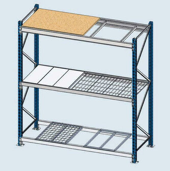 Basisset grootvakstelling  Epsivol - ca. 1750x1000x600 mm/2 ligger niveaus/met gaas legborden/leverbaar in diverse RAL kleuren