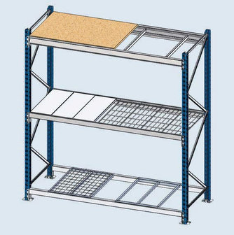 Basisset grootvakstelling  Epsivol - ca. 2000x1500x600 mm/3 ligger niveaus/met gaas legborden/leverbaar in diverse RAL kleuren