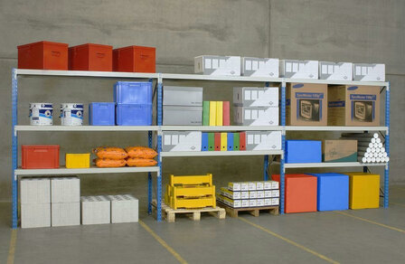 Aanbouwset grootvakstelling  Epsivol - ca. 2000x1250x600 mm/3 ligger niveaus/met gaas legborden/leverbaar in diverse RAL kleuren