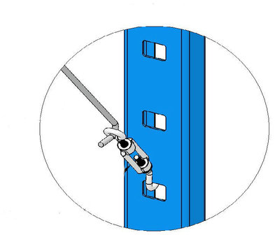 Kruisschoor legbordstelling Fliplus/voor dieptes 800 - 1000 - 1200 mm /ter versteviging aan de zijkanten