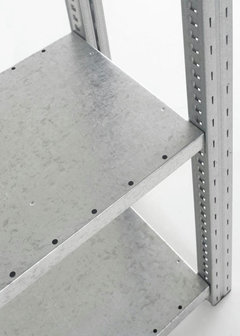 Geperforeerd metalen legbord legbordstelling Adaptiv - afmetingen 1000x500 mm (bxd)/gegalvaniseerd/perforaties om de 50 mm/draagvermogen 280 kg