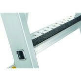 Trap tweezijdig oploopbaar type R13step B - met gefelste treden/ladderlengte 1,42 m/werkhoogte ca. 2,80 m/aantal treden 2x5