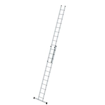 Aluminium 2-delige opsteekladder  - met stabilisatiebalk/werkhoogte 7.2 m/ladderlengte uitgeschoven 6.04 m/ladderlengte ingeschoven 3.62 m/aantal sporten 2x12/breedte ladder 420 mm