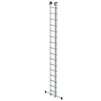 Aluminium 2-delige opsteekladder  - met stabilisatiebalk/werkhoogte 9.4 m/ladderlengte uitgeschoven 8.34 m/ladderlengte ingeschoven 4.74 m/aantal sporten 2x16/breedte ladder 420 mm