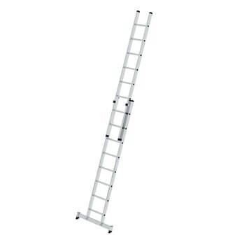 Aluminium 2-delige opsteekladder  - met Nivello stabilisatiebalk/werkhoogte 5.2 m/ladderlengte uitgeschoven 4.08 m/ladderlengte ingeschoven 2.5 m/aantal sporten 2x8/breedte ladder 420 mm