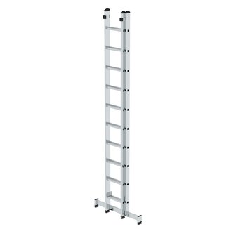 Aluminium 2-delige opsteekladder  - met Nivello stabilisatiebalk/werkhoogte 6 m/ladderlengte uitgeschoven 4.92 m/ladderlengte ingeschoven 3 m/aantal sporten 2x10/breedte ladder 420 mm