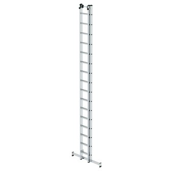 Aluminium 2-delige opsteekladder  - met Nivello stabilisatiebalk/werkhoogte 9.4 m/ladderlengte uitgeschoven 8.34 m/ladderlengte ingeschoven 4.74 m/aantal sporten 2x16/breedte ladder 420 mm