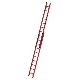 Kunststof 2-delige opsteekladder  - zonder stabilisatiebalk/werkhoogte 6.3 m/ladderlengte uitgeschoven 5.29 m/ladderlengte ingeschoven 3 m/aantal sporten 2x10/breedte ladder 420 mm