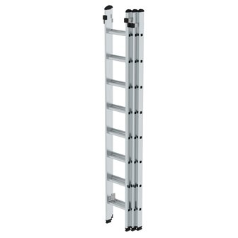 Aluminium 3-delige opsteekladder  - zonder stabilisatiebalk/werkhoogte 6.9 m/ladderlengte uitgeschoven 5.86 m/ladderlengte ingeschoven 2.5 m/aantal sporten 3x8/breedte ladder 500 mm