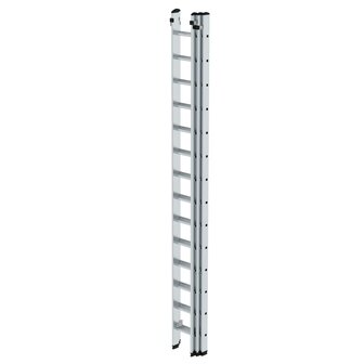 Aluminium 3-delige opsteekladder  - zonder stabilisatiebalk/werkhoogte 10.8 m/ladderlengte uitgeschoven 9.78 m/ladderlengte ingeschoven 4.18 m/aantal sporten 3x14/breedte ladder 500 mm