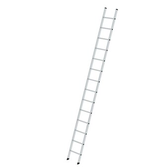 Aluminium enkele ladder  - zonder stabilisatiebalk/werkhoogte 5.3 m/ladderlengte 4.15 m/aantal sporten 14/breedte ladder 420 mm