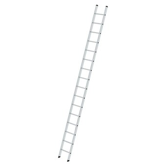 Aluminium enkele ladder  - zonder stabilisatiebalk/werkhoogte 5.8 m/ladderlengte 4.72 m/aantal sporten 16/breedte ladder 420 mm