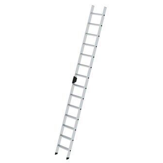 Aluminium enkele ladder  - zonder stabilisatiebalk/werkhoogte 4.8 m/ladderlengte 3.65 m/aantal treden 14/breedte ladder 420 mm