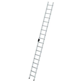 Aluminium enkele ladder  - zonder stabilisatiebalk/werkhoogte 5.8 m/ladderlengte 4.65 m/aantal treden 18/breedte ladder 420 mm