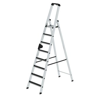 Aluminium trap eenzijdig oploopbaar met clip step R13 - werkhoogte 3.900 mm/platformhoogte 1.840 mm/aantal treden 8/belastbaar tot 150 kg