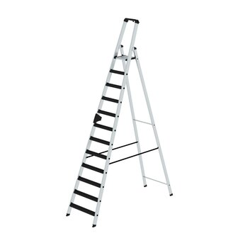 Aluminium trap eenzijdig oploopbaar met clip step relax - werkhoogte 4.800 mm/platformhoogte 2.780 mm/aantal treden 12/belastbaar tot 150 kg