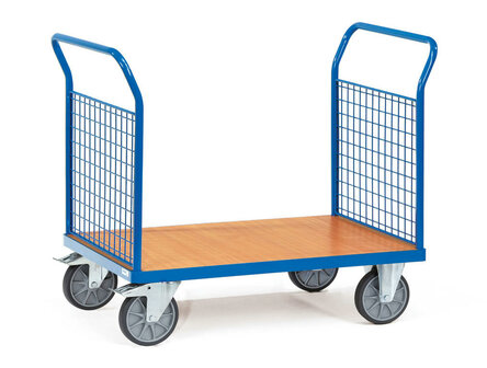 Dubbele kopwandwagen met gaaswand 1520, laadvlak 850x500mm, Fetra