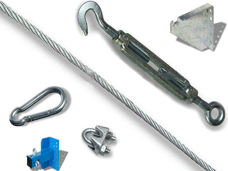 Magazijnstellingnet set A compleet/voor liggerlengte 3900 mm/nethoogte 8000 mm/draaddikte 5 mm/maaswijdte 60 mm/keuze uit drie kleuren
