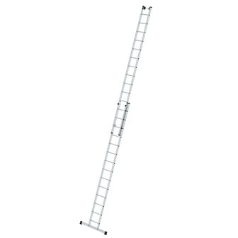 Aluminium 2-delige opsteekladder  - met stabilisatiebalk/werkhoogte 8.3 m/ladderlengte uitgeschoven 7.22 m/ladderlengte ingeschoven 4.14 m/aantal sporten 2x14/breedte ladder 420 mm