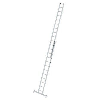 Aluminium 2-delige opsteekladder  - met Nivello stabilisatiebalk/werkhoogte 7.2 m/ladderlengte uitgeschoven 6.04 m/ladderlengte ingeschoven 3.62 m/aantal sporten 2x12/breedte ladder 420 mm