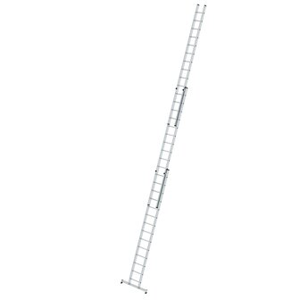 Aluminium 3-delige opsteekladder  - met Nivello stabilisatiebalk/werkhoogte 10.8 m/ladderlengte uitgeschoven 9.78 m/ladderlengte ingeschoven 4.18 m/aantal sporten 3x14/breedte ladder 500 mm