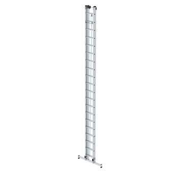 Aluminium 2-delige optrekladder  - met Nivello stabilisatiebalk/werkhoogte 11.4 m/ladderlengte uitgeschoven 10.3 m/ladderlengte ingeschoven 5.86 m/aantal sporten 2x20/breedte ladder 420 mm