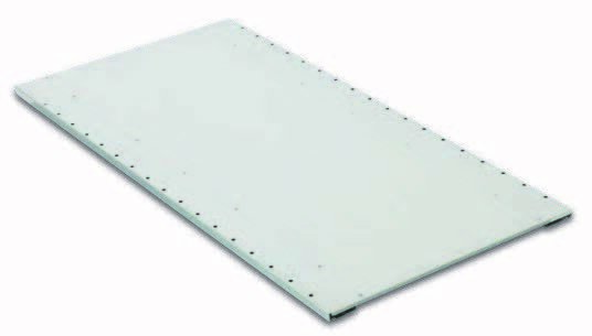 Geperforeerd metalen legbord legbordstelling Adaptiv - afmetingen 1250x600 mm (bxd)/gegalvaniseerd/perforaties om de 50 mm/draagvermogen 150 kg