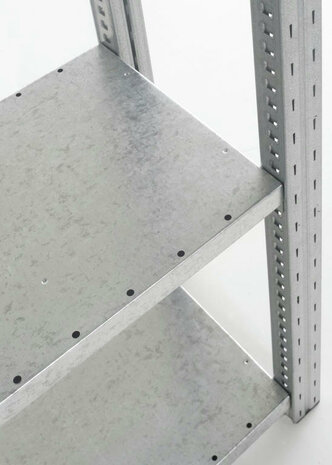 Geperforeerd metalen legbord legbordstelling Adaptiv - afmetingen 1250x300 mm (bxd)/gegalvaniseerd/perforaties om de 50 mm/draagvermogen 280 kg