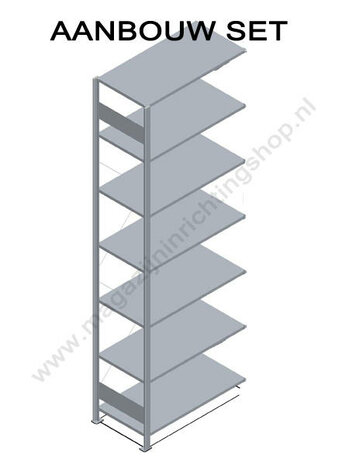 30614-N-Z-Aanbouwsset hangmappenstelling - ca. 2000x1000x350mm/6 hangmappenstangen/inhaaksysteem standaard voor  Zippel/RAL7035 lichtgrijs+sendzimir verzinkt/45kg/kruisschoor