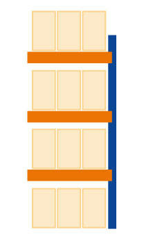 46809-N-Aanbouwset palletstelling - ca. 3000x2786x1100mm/1 veld van 2700mm/3 liggerniveaus/palletgewicht tot 500kg