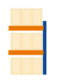 46839-N-Aanbouwset palletstelling - ca. 3000x2786x1100mm/1 veld van 2700mm/2 liggerniveaus/palletgewicht tot 1000kg