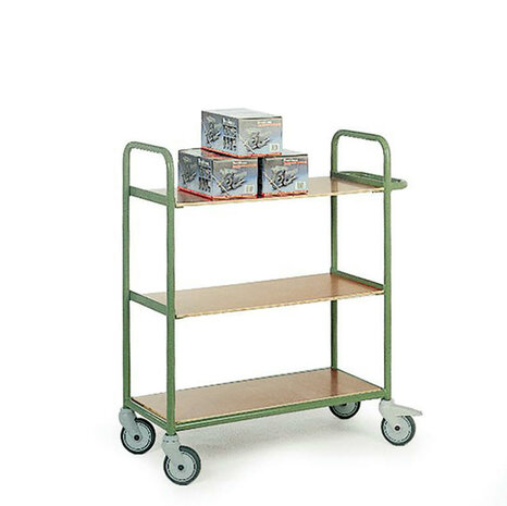 Staalbuis etagewagen 230-844 L met 3 laadvlakken, zonder bekleding, laadvlak 800x400 mm, Rotauro