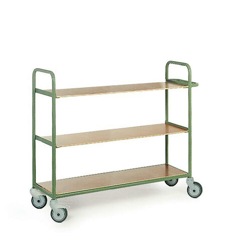 Staalbuis etagewagen 236-244 L met 3 laadvlakken, zonder bekleding, laadvlak 1200x400 mm, Rotauro