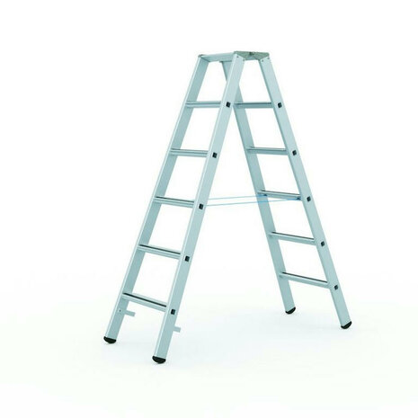 Trap tweezijdig oploopbaar type Saferstep B - met gefelste treden/ladderlengte 0,88 m/werkhoogte ca. 2,30 m/aantal treden 2x3