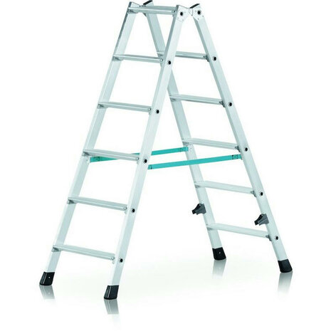 Trap tweezijdig oploopbaar type Nova B - met onwrikbaar gefelste treden/ladderlengte 1,15 m/werkhoogte ca. 2,55 m/aantal treden 2x5