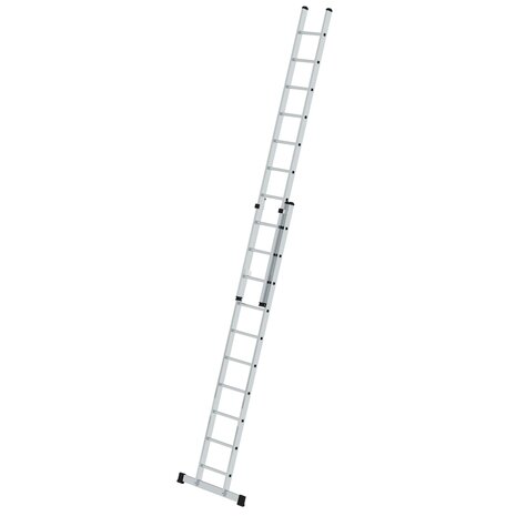 Aluminium 2-delige opsteekladder  - met stabilisatiebalk/werkhoogte 6 m/ladderlengte uitgeschoven 4.92 m/ladderlengte ingeschoven 3 m/aantal sporten 2x10/breedte ladder 420 mm