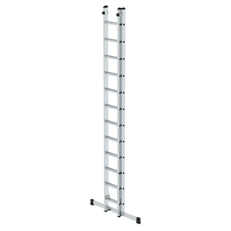 Aluminium 2-delige opsteekladder  - met stabilisatiebalk/werkhoogte 7.2 m/ladderlengte uitgeschoven 6.04 m/ladderlengte ingeschoven 3.62 m/aantal sporten 2x12/breedte ladder 420 mm