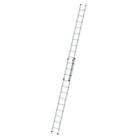 Aluminium 2-delige opsteekladder  - zonder stabilisatiebalk/werkhoogte 7.2 m/ladderlengte uitgeschoven 6.04 m/ladderlengte ingeschoven 3.62 m/aantal sporten 2x12/breedte ladder 420 mm