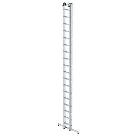 Aluminium 2-delige opsteekladder  - met Nivello stabilisatiebalk/werkhoogte 10.3 m/ladderlengte uitgeschoven 9.18 m/ladderlengte ingeschoven 5.3 m/aantal sporten 2x18/breedte ladder 420 mm