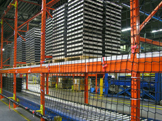 Magazijnstellingnet set B compleet/voor liggerlengte 3900 mm/nethoogte 4500 mm/draaddikte 5 mm/maaswijdte 45 mm/keuze uit zes kleuren