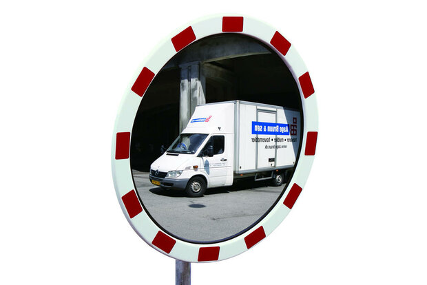 Verkeersspiegel rond TM PC 80/polycarbonaat Ø 80 cm/kijkafstand 15-22 meter/verhogen de veiligheid op bedrijfsterreinen en bij in- en uitritten