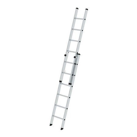 Aluminium 2-delige opsteekladder  - zonder stabilisatiebalk/werkhoogte 4.1 m/ladderlengte uitgeschoven 2.96 m/ladderlengte ingeschoven 1.94 m/aantal sporten 2x6/breedte ladder 420 mm