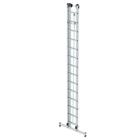 Aluminium 2-delige optrekladder  - met Nivello stabilisatiebalk/werkhoogte 8.3 m/ladderlengte uitgeschoven 7.22 m/ladderlengte ingeschoven 4.18 m/aantal sporten 2x14/breedte ladder 420 mm